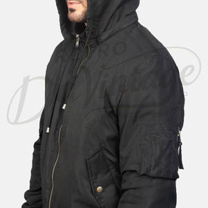 Chaqueta Bomber Negra Personalizada para Hombre, Ligera, Cortavientos, Informal, Estilo Varsity, Ajustada, con Cierre - Product Image 6