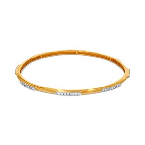Bracelet minimaliste pour femme en or jaune avec diamants de laboratoire taille brillant rond, idéal pour le quotidien - Product Image 1