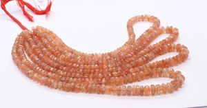 ลูกปัดทรงรอนเดลล์หินซันสโตนธรรมชาติจากโอเรกอน ขนาด 6-7.5 มม. ลูกปัดทรงรอนเดลล์จากอัญมณีซันสโตน สำหรับทำเครื่องประดับจากหินซันสโตนธรรมชาติ - Product Image 2