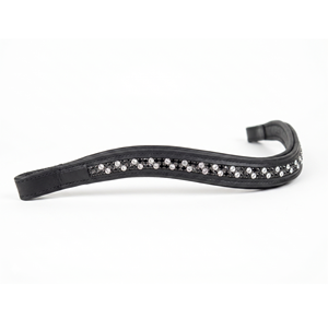 Fronture en cuir pour cheval avec embellissement en cristal pour le dressage - Product Image 3