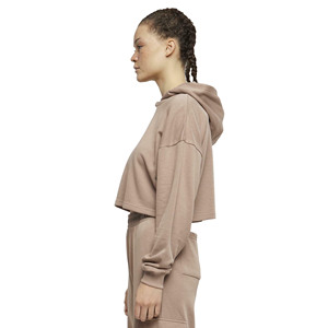 Sweat-shirt à capuche oversize pour femme, couleur unie, épaules tombantes, coton, fibre de bambou, respirant, vêtements d'automne - Product Image 4