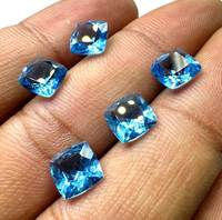 Topaze bleue naturelle AAA+ de formes variées, certifiée par un tiers, marque FF Jewellers, effet de jeu de couleurs, pour la fabrication de bijoux