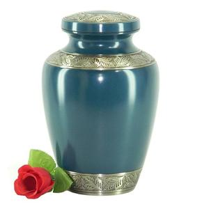 โถใส่เถ้ากระดูกโลหะสีชมพูสุดหรูพร้อมดีไซน์กุหลาบและเคลือบเงา - Product Image 2