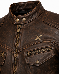 Veste de moto en cuir vintage |   Noir Brun Bourgogne |   Fabricant OEM ODM |   Qualité de conception haut de gamme |   Vêtements de course | - Product Image 3