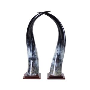 Articles en corne de buffle vintage élégants, objets décoratifs pour la maison, vaisselle avec base en bois pour la vente en gros - Product Image 1