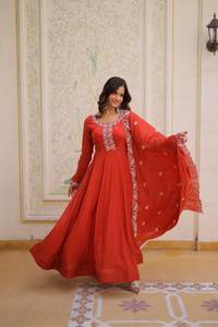 Vestido Largo Anarkali de Moda para Mujer con Bordado y Dupatta, Traje para Bodas y Fiestas, India 2026 - Product Image 5