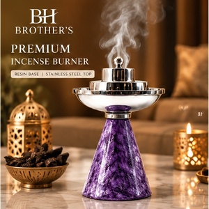Quemador de Incienso Aromático Ecológico con Base de Resina de Mármol Morado y Tapa de Acero Inoxidable |   Hermanos BH - Product Image 4
