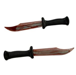 Plastic Clip Zombie Point <b>Knife</b> With Black Handle And Red Blade - Product Image 4