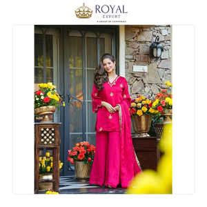 Suministro al por mayor de ropa india: la mejor colección de diseñadores, seda Frendy con bordados y conjunto de Kurti, pantalón y Dupatta de seda Frendy. - Product Image 3