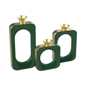 Vantage Modern Luxury Set de 3 Metal con jarrón de flores con acabado antiguo Estilo único Fancy para decoración del hogar y decoración de deshierbe - Product Image 1