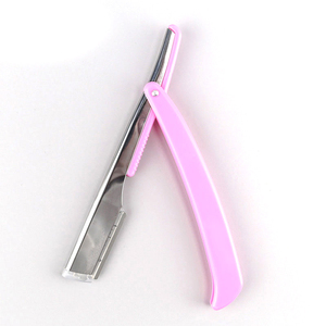 Rasoir droit pliable professionnel, lame en acier inoxydable, manche en plastique, lame unique réutilisable, outil de rasage pour le visage, outil de barbier - Product Image 5