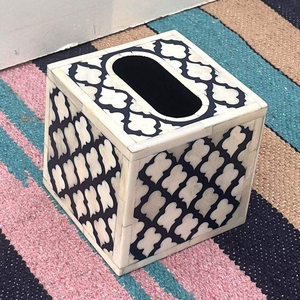 Hand Engraving Bone Inlay Finishing Square Shape Leaf Design Antique Finishing Tissue Box by Perfect Enterprises - Product Image 5