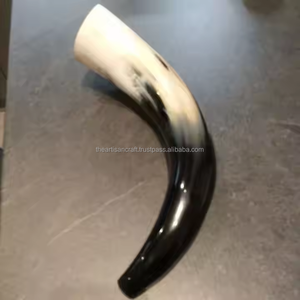Corne de buffle véritable, corne à souffler, style viking, polie, faite à la main, durable, art animalier, objet de collection, occasion de Noël - Product Image 1