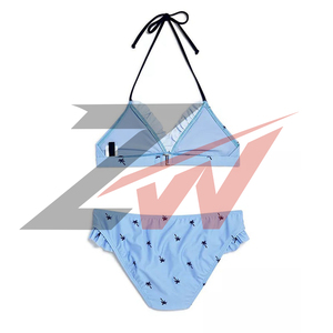 Custom Printed Girls <b>Bikini</b> Swimsuit <b>Set</b> UPF 50 Sun Protection Two Piece Bathing Suit OEM Supplier - Product Image 2