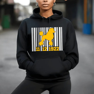 Womens <b>Black</b> Graphic Hoodie Poodle 1922 Printed Pullover Sweatshirt <b>Long</b> <b>Sleeve</b> Casual Streetwear Fashion Drawstring Hooded <b>Top</b> - Product Image 1