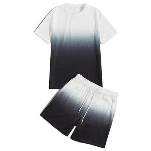 Custom Summer Washed Cotton Oversized T Shirt Short and Shirt <b>Set</b> for Men 2 Piece Cotton Acid Wash Shirts Shorts Tracksuit - Product Image 1