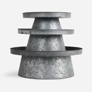 Galvanized metal tiered <b>stand</b> Set of 3 metal tray <b>stand</b> Metal display <b>stand</b> Tiered serving <b>stand</b> Metal organizer <b>stand</b> - Product Image 3
