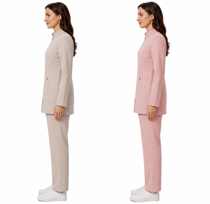Tenue médicale personnalisée pour femme, uniforme d'hôpital à fermeture éclair avant, manches longues, en tissu tissé, avec détection d'aiguilles, thermocollage sans couture, pour le personnel infirmier - Product Image 3