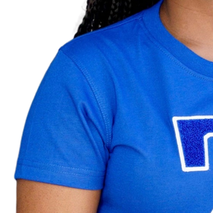 T-shirt décontracté en chenille Zeta Phi Beta Big Z pour femme, bleu, avec lettres grecques brodées, pour sororité - Product Image 3