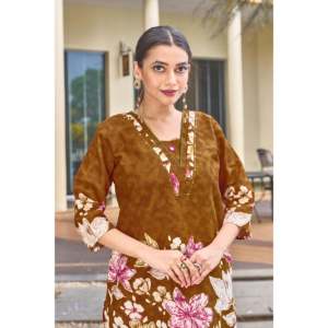 ชุดเซ็ตสองชิ้นผ้าฝ้ายพิมพ์ลายสำหรับผู้หญิง - Product Image 1