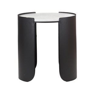 Mesa auxiliar de metal sostenible, decoración para el hogar de comercio justo, hecha a mano en India, mesa de metal artesanal, muebles artesanales, exportación, calidad premium - Product Image 1