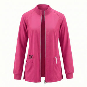 Chaqueta Médica Personalizable con Cremallera para Mujer, Multibolsillos, Ranura para Tijeras y Bolígrafos, Dobladillo Ventilado, Prenda Exterior, Venta al por Mayor de Chaquetas Médicas - Product Image 4