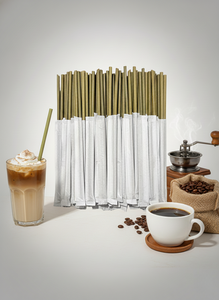 Pailles en bambou polyvalentes emballées - Compostables et biodégradables pour les pailles à boire certifiées DR pour les boissons chaudes/froides - Product Image 4