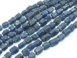 Wholesale PMEGEMSBEADS RB8 8" Natural Rough Blue Sapphire Crystal <b>Tube</b> Beads 10x8mm 6x5mm Raw Gemstone Strand for Jewelry Supply - Product Image 3