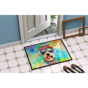 Schnauzer Hippie Dawg Doormat Non Slip Washable Low Pile 24H X 36W Indoor <b>Outdoor</b> Front <b>Door</b> <b>Mat</b> for Entryway - Product Image 4
