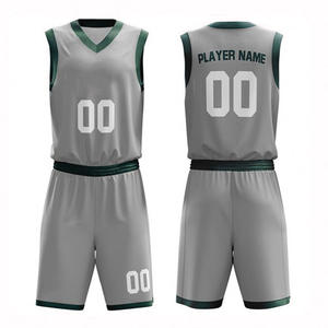 Breathable Polyester Mesh V Neck Sleeveless Reversible Basketball Jersey Shorts Custom Sublimation Print Sportswear Uniform Sets - Product Image 6