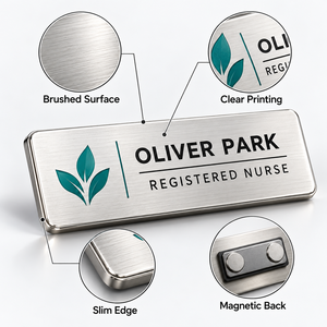 Corporate Employee <b>Name</b> Badge Metal Staff <b>Name</b> <b>Tag</b> Custom Logo <b>for</b> Work Uniform - Product Image 4