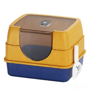 Lettiera per Gatti in Plastica PP Stabile e Resistente, Chiusa e Inodore, Arancione, per Famiglie con Animali Domestici - Product Image 5