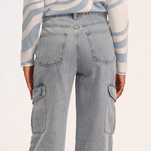 Overoles de Lona para Mujer con Cintura Ajustada y Rasgada, Estilo Urbano, Color Negro, con Logotipo, Pantalones Ajustados de Otoño - Product Image 6