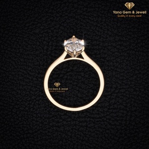 Anillo de Mujer con Corte Marquesa Elegante, Diamante CVD Cultivado en Laboratorio de 2.00 Quilates, Claridad VVS2, Color E, Oro Sólido de 14K, Certificado IGI - Product Image 3