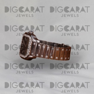Reloj de Lujo con Incrustaciones de Moissanita, Cuarzo, 41 mm, Cuadrado, Analógico, Resistente al Agua, con Números Romanos, en Venta - Product Image 3