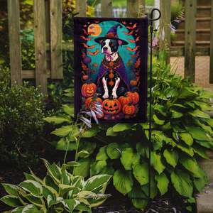 Pit Bull Terrier Witchy Halloween Multicolor jardín bandera buzón decorativo patio Banner para Patio ilustraciones para camas de flores y césped - Product Image 2