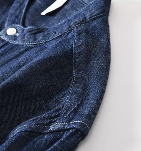 Chemise en jean pour homme, manches longues, col mandarin, 100% coton, couleur unie, boutons sur le devant, coupe classique, toutes saisons - Product Image 5