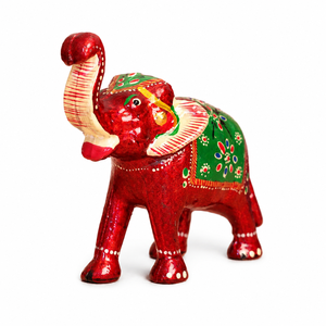 Figurine d'éléphant en bois artisanale, peinte à la main, style Art Déco, statue pour la maison ou le bureau, décoration de table de mariage faite à la main - Product Image 2