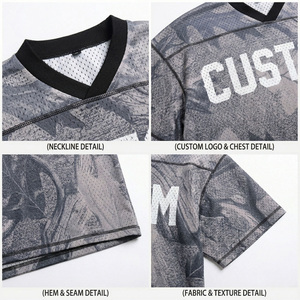 Maillot de football pour homme de qualité supérieure, col en V, camouflage, personnalisé, sublimé, respirant, manches courtes, t-shirt de sport athlétique pour homme - Product Image 5