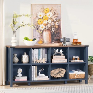 Modern Wooden Bookcase Four-Tier <b>Storage</b> Shelf Standing Type <b>For</b> Living Room Durable Lacquered Finish Rectangle Shape - Product Image 1