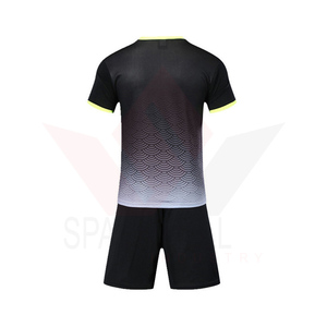 Conjunto de Camiseta de Fútbol para Hombre, Negra, Cuello en V, Manga Corta, Absorbe la Humedad, Antibacteriana, Protección UV, Todas las Temporadas, Corte Regular - Product Image 2