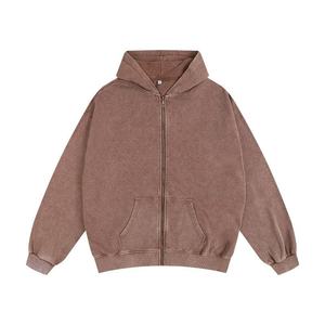 Men <b>Zip</b> Up Acid Wash Hoodie Full <b>Zip</b> <b>Hooded</b> Sweatshirt Vintage Style Casual Streetwear Relaxed Fit Daily Wea - Product Image 3