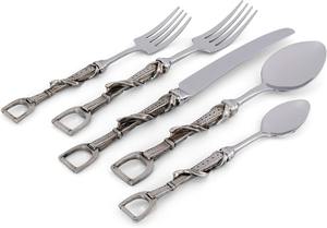 Ensemble de couverts modernes en acier inoxydable pour hôtel, cuillère, fourchette, couteau, couverts de mariage élégants avec finition miroir, idéal pour les restaurants - Product Image 3