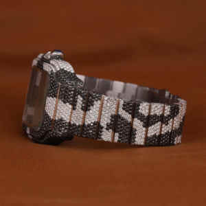 Luxurious Men's Moissanite <b>Watch</b> Iced Camouflage Pattern 41mm Square Black White <b>Diamond</b> Wristwatch 22mm Stainless Steel Analog - Product Image 2