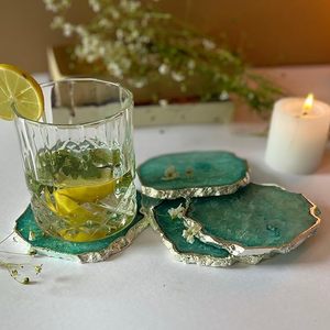 Premium Resin Coasters Handmade Stylish Drink Coaster Set For Living Room And Dining <b>Table</b> By AALIYAN IMPEX - Product Image 6