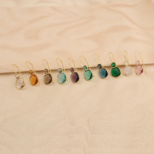 Elegant Gold Plated Crystal <b>Quartz</b> Drop Earrings Geometric Dangle Gemstone Jewelry Women Fashion Vintage Style - Product Image 5