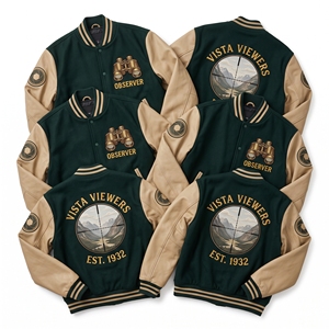 Chaqueta Universitaria Personalizada, Cuerpo de Lana Negra, Mangas de Cuero Color Mostaza, Bordado de Geología Costera Chalk Cliffs, Chaqueta Letterman - Product Image 5