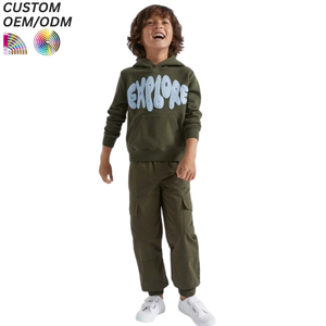 Sweat-shirt à capuche pour bébé avec logo personnalisé, poche, tricoté, 100% coton, décontracté, pour enfants - Product Image 2