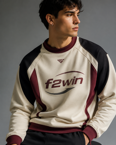 Sudadera Unisex F2win Azul Claro con Mangas Raglán, Cuello Alto, Estilo Casual, Corte Regular, Tejido Transpirable de Felpa para Verano - Product Image 5