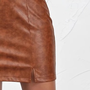 Nueva Falda de Invierno de Pana y Cuero Genuino para Mujer, Diseño en Línea A, Estilo Urbano, Personalizable - Product Image 6